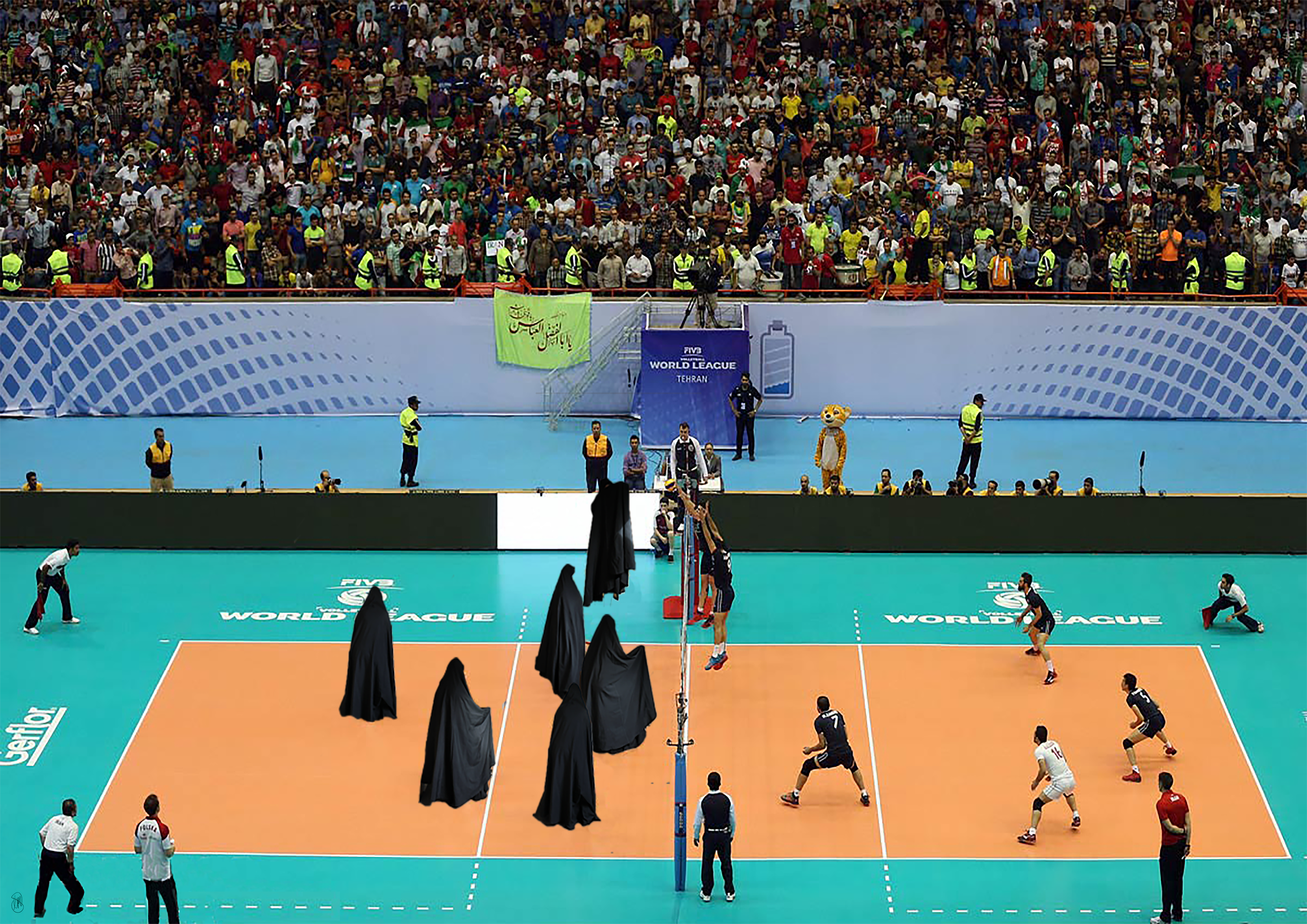 Veiled Volleyball (2016) [Digital collage]
