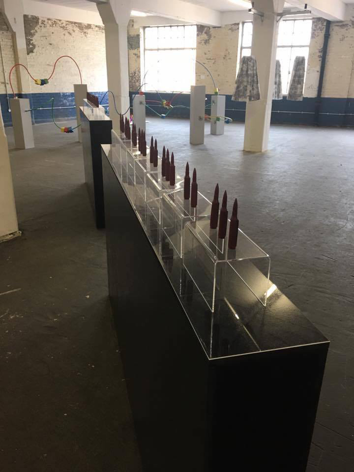 Lipstick Bullets (2017) [Lipstick, acrylic display]